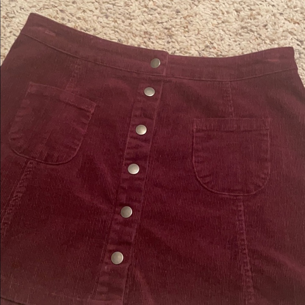 Brandy Melville Women's Button Corduroy Skirt - Picture 4 of 6